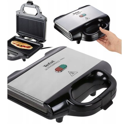 TEFAL Toster TEFAL SM157236 do kanapek - Moc 700 W, 1 płytka, Kolor czarny / stal nierdzewna