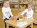 MASTERKIDZ Kubeczki I Klocki Kwadratowe Zabawka Drewniana Sorter Kolorów Montessori