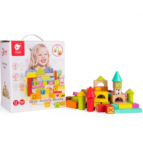 CLASSIC WORLD Drewniane Klocki Edukacyjne 100 el.