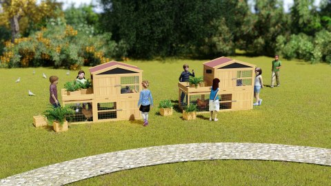 CLASSIC WORLD EDU Domek dla Zwierząt Klatka Kurnik + Mini Warzywnik