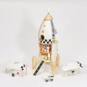 CLASSIC WORLD Drewniana Rakieta Domek dla Dzieci + Figurki Akc.
