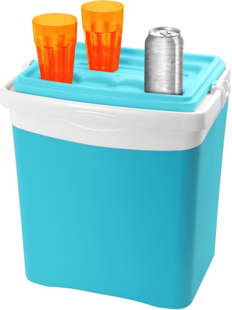 Lodówka turystyczna 25L KAMAI TROPIC na wkłady mrożące, turkusowa z białą rączką