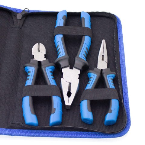 Szczypce uniwersalne obcinaki boczne półokrągłe 3 sztuki zestaw Bituxx