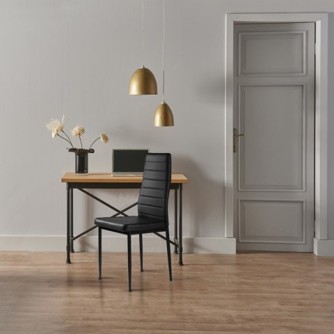 Zestaw krzeseł z ekoskóry 4 szt. wysokie oparcie - czarne