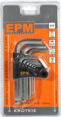 EPM KOMPLET KLUCZY IMBUSOWY ''HEX'' TYP L 9SZT Z KULKĄ KRÓTKIE