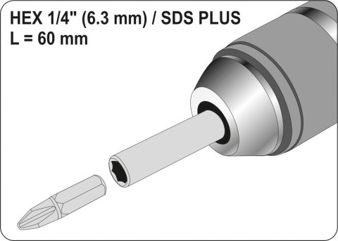YATO ADAPTER SDS PLUS DO BITÓW 1/4