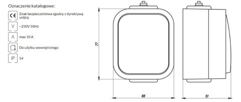 ABEX B2 ŁĄCZNIK POJEDYNCZY N/T IP54 SZARY/CZARNY