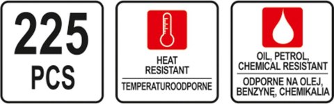 YATO ZESTAW ORINGÓW GUMOWYCH 225SZT