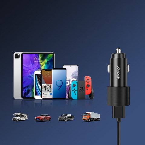 Samochodowa ładowarka 2x USB z podświetleniem 24W czarny
