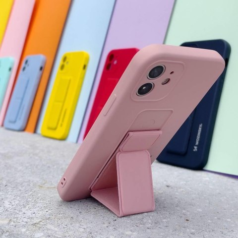 Silikonowe etui z podstawką iPhone 12 Pro Max Kickstand Case żółte