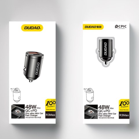 Mini ładowarka samochodowa do gniazda zapalniczki 48W QC PD czarna