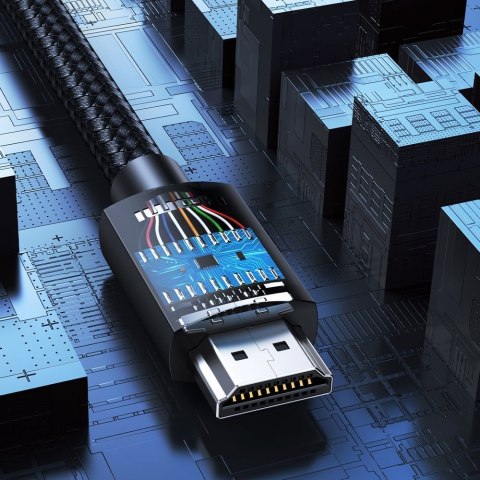 Kabel przewód audio wideo HDMI 2.0 4K wytrzymały w oplocie 1m czarny