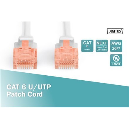 Digitus Digitus | CAT 6 | Kabel krosowy | Skrętka nieekranowana (UTP) | Męski | RJ-45 | Męski | RJ-45 | Szary | 2 m