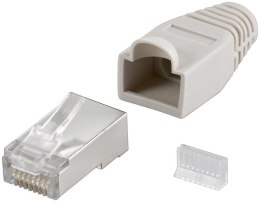Goobay Goobay 68746 RJ45 plug, CAT 5e STP shielded with strain-relief boot, grey Goobay