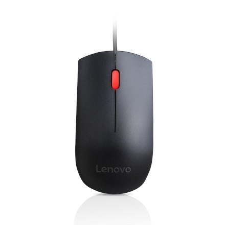 Lenovo Mysz przewodowa Lenovo Essential USB, 1600 DPI, 1,8 m, 3 przyciski, czarna Lenovo | Mysz Essential USB | Czujnik optyczny | Prze