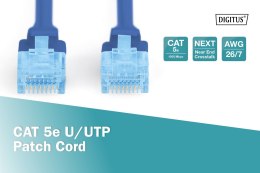 Digitus Digitus | CAT 5e | Kabel krosowy | Skrętka nieekranowana (UTP) | Męski | RJ-45 | Męski | RJ-45 | Niebieski | 1 m