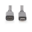 Digitus Digitus | Przedłużacz USB-C | Żeńskie | 24-pinowe USB-C | Męskie | Czarne | 24-pinowe USB-C | 2 m