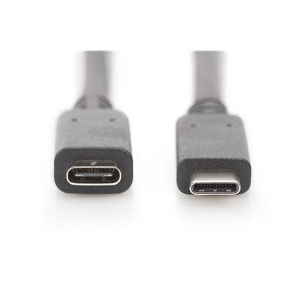 Digitus Digitus | Przedłużacz USB-C | Żeńskie | 24-pinowe USB-C | Męskie | Czarne | 24-pinowe USB-C | 2 m
