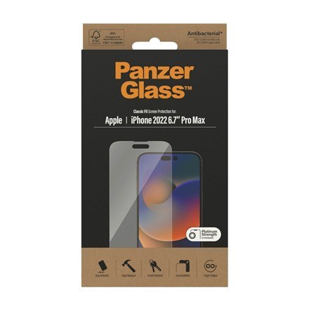 PanzerGlass PanzerGlass | Ochraniacz ekranu - szkło | Apple iPhone 14 Pro Max | Politereftalan etylenu (PET) | Przezroczysty