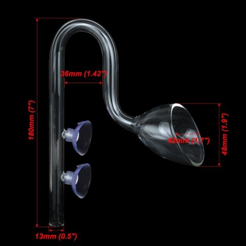 Deep Aqua Szklany Wylot Kielich 13mm(Wąż 12-16mm)