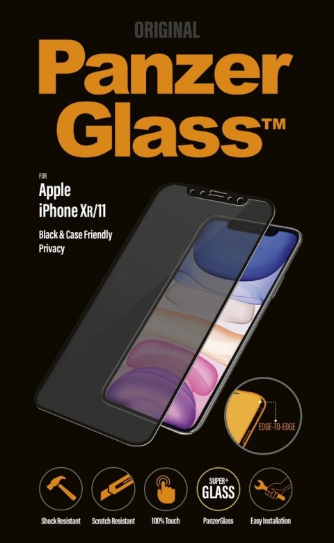 PanzerGlass PanzerGlass | Ochraniacz ekranu - szkło - z filtrem prywatności | Apple iPhone 11, XR | Szkło hartowane | Czarny | Przezroczysty