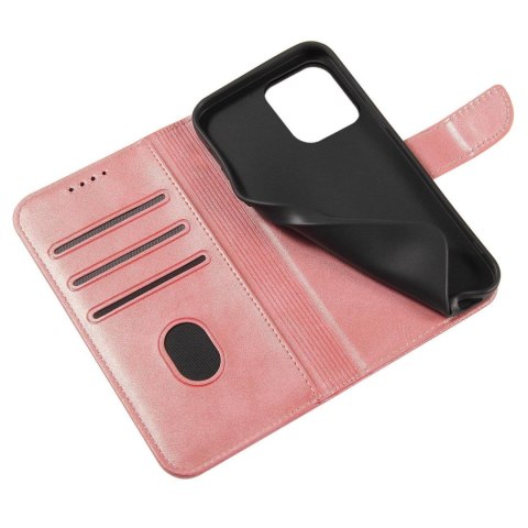 Pokrowiec etui z klapką i portfelem do Xiaomi Redmi Note 12 5G / Poco X5 5G Magnet Case różowe