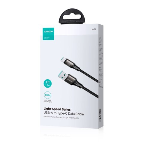 Kabel przewód Light-Speed Series USB-A - USB-C szybki transfer 100W 1.2m czarny