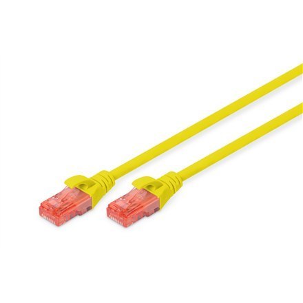 Digitus Kabel sieciowy Digitus | Przewód ekranowany | Kategoria 6 | PVC AWG 26/7 | 2 m | Żółty | Wtyk RJ45 (8/8)