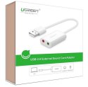 Zewnętrzna karta dźwiękowa USB UGREEN 	US205 15cm (biały)