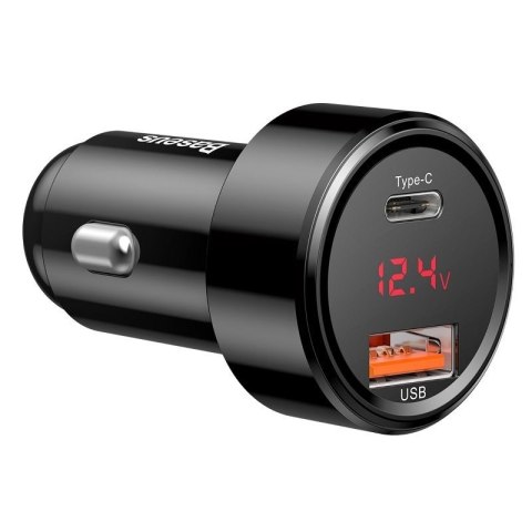 Ładowarka samochodowa Baseus Magic USB + USB-C QC 4.0 PD 45W (czarna)