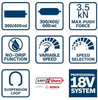 BOSCH PISTOLET DO SILIKONU I KLEJU GCG-600 18V 0*AH