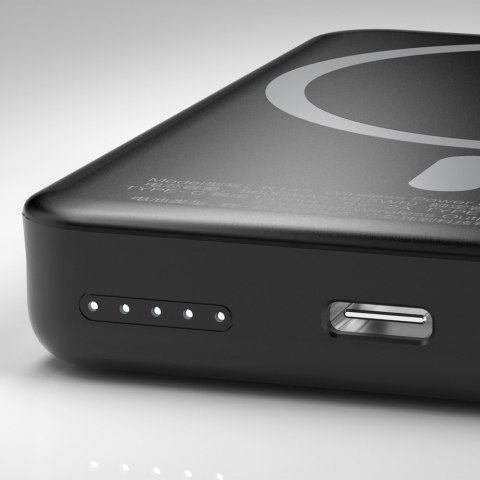 Powerbank 5000mAh magnetyczny z ładowarką indukcyjną MagSafe biały
