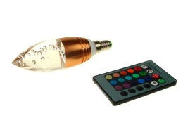 Żarówka LED Offa E14 3W RGB z pilotem miedziana-