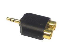 Redukcja wt.Jack 3,5stereo/2*gn.RCA plastik złota