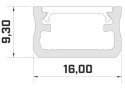 Profil LED nawierzchniowy 9mm surowy 1mb