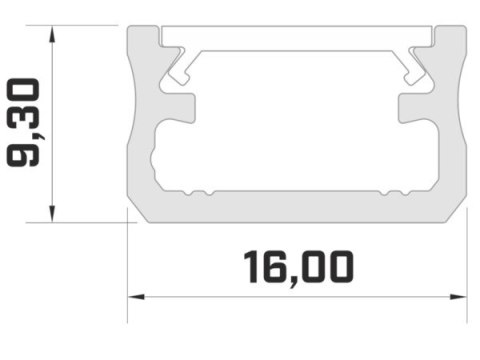 Profil LED nawierzchniowy 9mm surowy 1mb