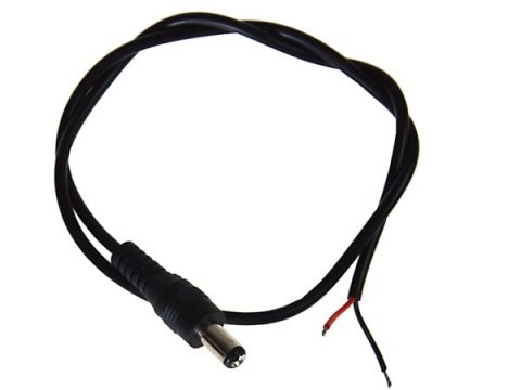 Wtyk DC 2,1/5,5 na kablu 45cm op/100