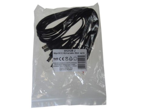 Wtyk DC 2,1/5,5 na kablu 45cm op/10