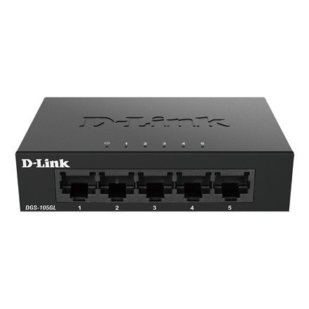 D-Link D-Link | Przełącznik Ethernet | DGS-105GL/E | Bez zarządzania | Stacjonarny | Ilość portów 10/100 Mbps (RJ-45) 5, Ilość portów 1