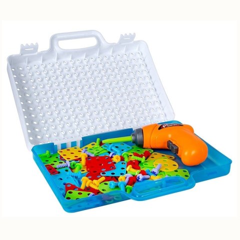 KX7838 Zestaw Edukacyjny Puzzle Klocki + wkrętarka NASZEDZIECI