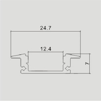 Profil Basic wpuszczany średni srebrny 2,0m anodow