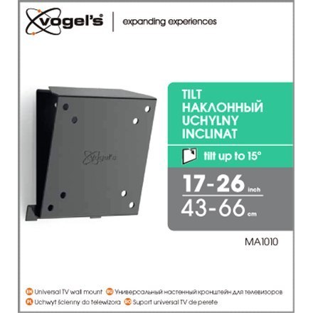Vogels Uchwyt ścienny Vogels MA1010-A1 z funkcją nachylenia, do monitorów 17-26", maksymalne obciążenie 30 kg, Kolor Czarny. Gwarancja: