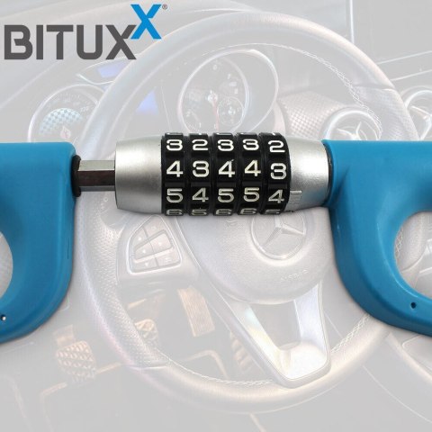Blokada Antykradzieżowa do samochodu na kierownicę na szyfr 5 cyfr BITUXX