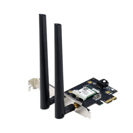 Asus Asus | AX1800 Dwuzakresowa karta Wi-Fi Bluetooth 5.2 PCIe | PCE-AX1800 | 802.11ax | 574+1201 Mbit/s | Mbit/s | Porty Ethernet LA