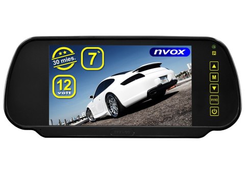 Monitor samochodowy cofania LCD 7cali cali w lusterku wstecznym USB SD AV 12V... (NVOX NW701MP5)
