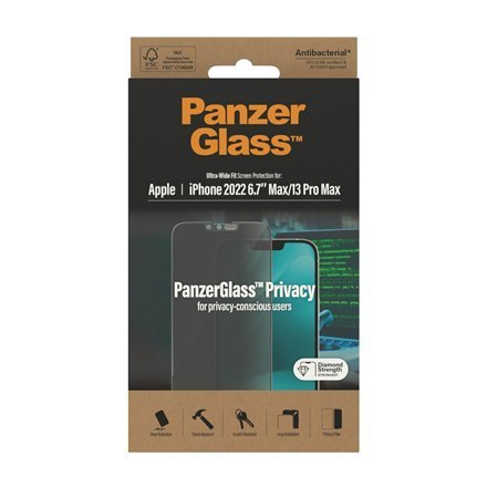 PanzerGlass PanzerGlass | Ochraniacz ekranu - szkło - z filtrem prywatności | Apple iPhone 13 Pro Max, 14 Plus | Czarny | Przezroczysty