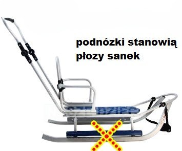 PICCOLINO SREBRNE Sanki z regulowana raczka OPARCIE