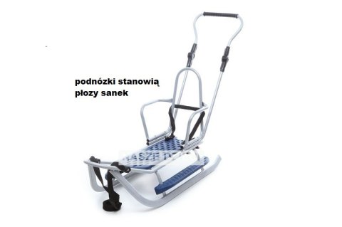 PICCOLINO SREBRNE Sanki z regulowana raczka OPARCIE