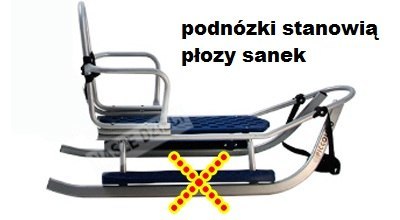 PICCOLINO SREBRNE Sanki z regulowana raczka OPARCIE
