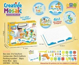 KX7838 Zestaw Edukacyjny Puzzle Klocki + wkrętarka NASZEDZIECI